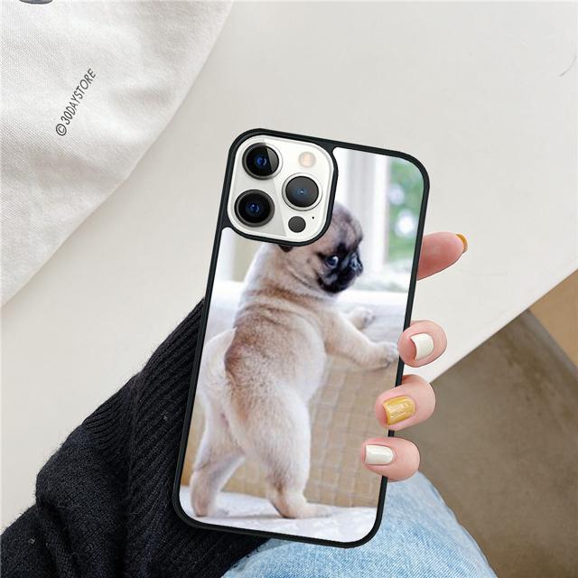 Animal Butterfly Dog Pug Phone Case Cover For iPhone 17 Air 15 16 14 13 12 Pro Max 11 Pro Max Plus Coque Shell
