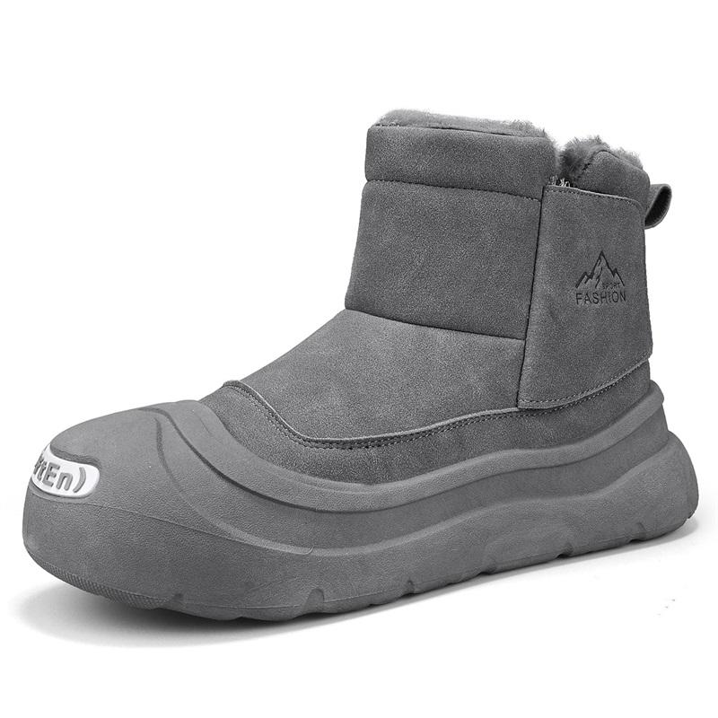 Men s snow boots winter warm plush cotton shoes soft sole non-slip high top boots fashion youth Joker outdoor sports work boots 39 4300₽