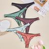 Women's Thong Seamless Low Rise Cotton Underwear Sexy Ruffle Hem Bikini Panties Ladies Breathable Briefs