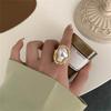 Delicate Irregular Pearls Ring Adjustable Rings Metal Jewelry Comfortable Rings Alloy Texture Present for Women and Girls