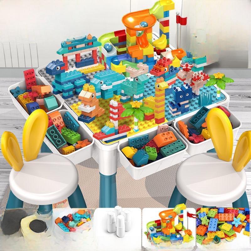 Large Multi-Functional Children's Building Blocks Table Educational Assembly Toy Study Desk for Boys And Girls Big Granular