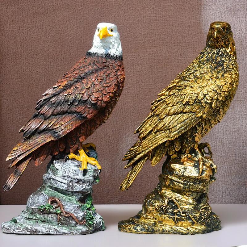 Simulierte Tier-Adler-Dekorationsstatuen Harzskulptur Retro Heim Wohnzimmer Büro Außen Garten Dekorationszubehör