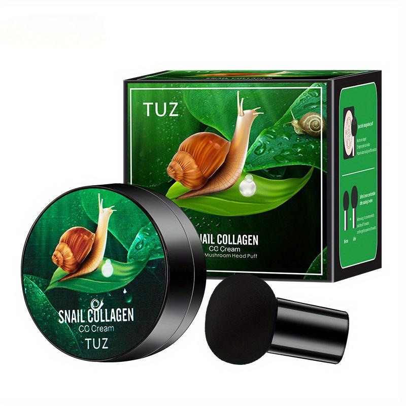 Snail Collagen CC Cream | Mushroom Head Cushion BB Foundation | Cover Blemish & Brightening | Waterproof and Long-lasting Oil Control & Hydrating
