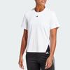 Adidas Solid Color Logo Embroidery Round Neck Short Sleeve T-Shirt Women Tops White HS8108