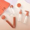Set nou de călătorie cu șapte piese, sticle dozatoare portabile, sticlă cu pulverizator cu pompiță pentru loțiune, cosmetice, sticluță mică goală, sticlă dozatoare pentru gel de duș
