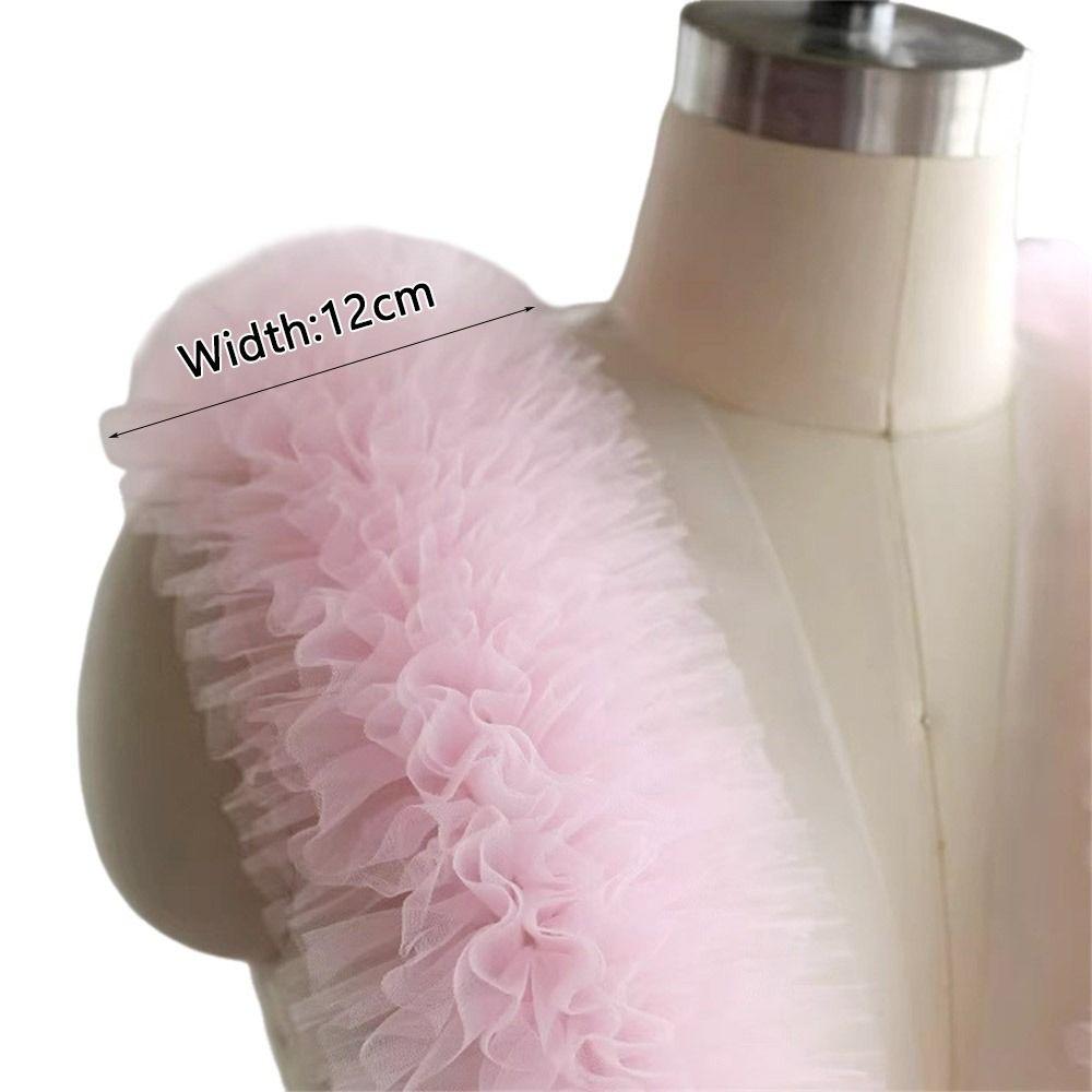 1 Yard Mesh Lace Accessories 12cm Wide Mesh Material Hem Cuffs Lace Trim Wedding Accessories