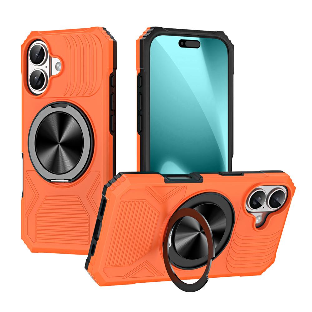 Dual Layer Armor Magnetic Folding Stand Phone Case For iPhone 16 17 Pro Max Air 15 14 13 12 Non-slip Protector Back Cover