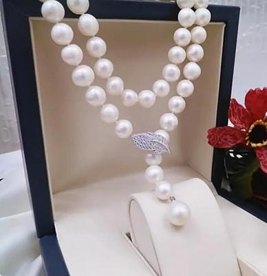 Hot Sell 32" 8-9mm Freshwater Pearl Sweater Chain Micro Inlay Zircon Long Necklace Fashion Jewelry