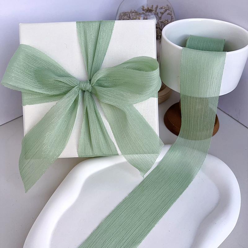 1PC Silver Glitter Ribbon Sparkling Organza Ribbon Ribbon Bow Wedding Cards & Invitations