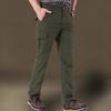 Outdoor Work Pants Men Winter Casual Cargo Trousers Waterproof Fleece Lined Pant Elastic Hiking Traveling Workwear