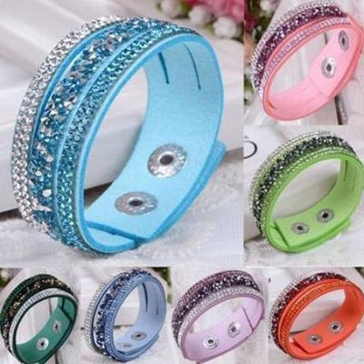 Regalo di gioielli da donna con cinturino in ecopelle di cristallo con strass di cristallo
