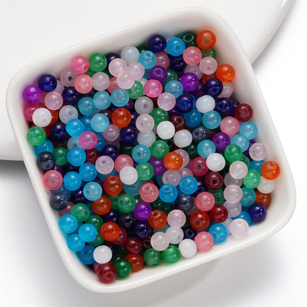 50-200pcs 4mm Imitation Jade Round Glass Beads Bracelets Loose Beads Jewelry Accessories For DIY Necklace Anklet Jewelry Making