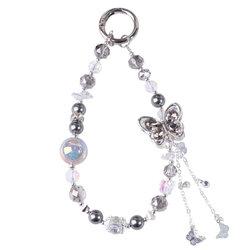 Creative Tassel Butterfly Phone Chain Anti-lost Short Mobile Phone Lanyard Jewelry Trinket Girls Phone Pendant Christmas Gifts