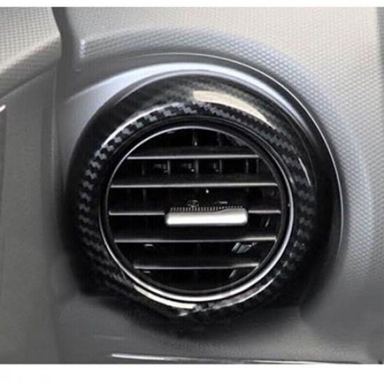 For Hyundai Kona 2018- Carbon Fiber Dashboard Side Air Vent Ring Cover Trim
