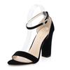 Newest Women Pumps Open Toe Sexy Ankle Straps High Heels Shoes Summer Ladies Bridal Suede Thick Heel Sandals