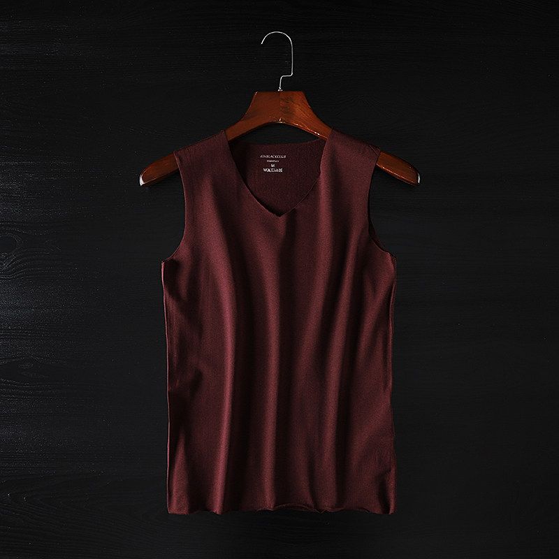 Export Tail Single Male Seamless Thermal Vest Self-Heating Dralon Export Original Single Cut Label Winter Fleece-lined Waistcoat Intimates
