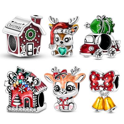 Original Charmscopper Christmas Series Elk Charms Beads Fit 3Mm Original Bracelet Necklace Womens Diy Fine Jewelry Gift