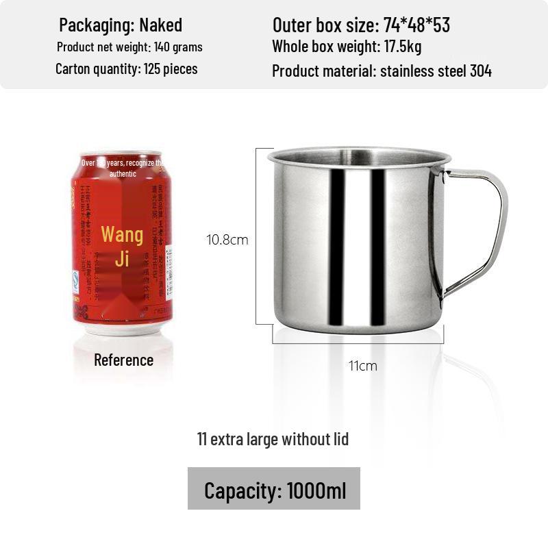 Thickened 304 Stainless Steel Drinking Cup with Lid for Kindergarten Students - Multiple Sizes Available