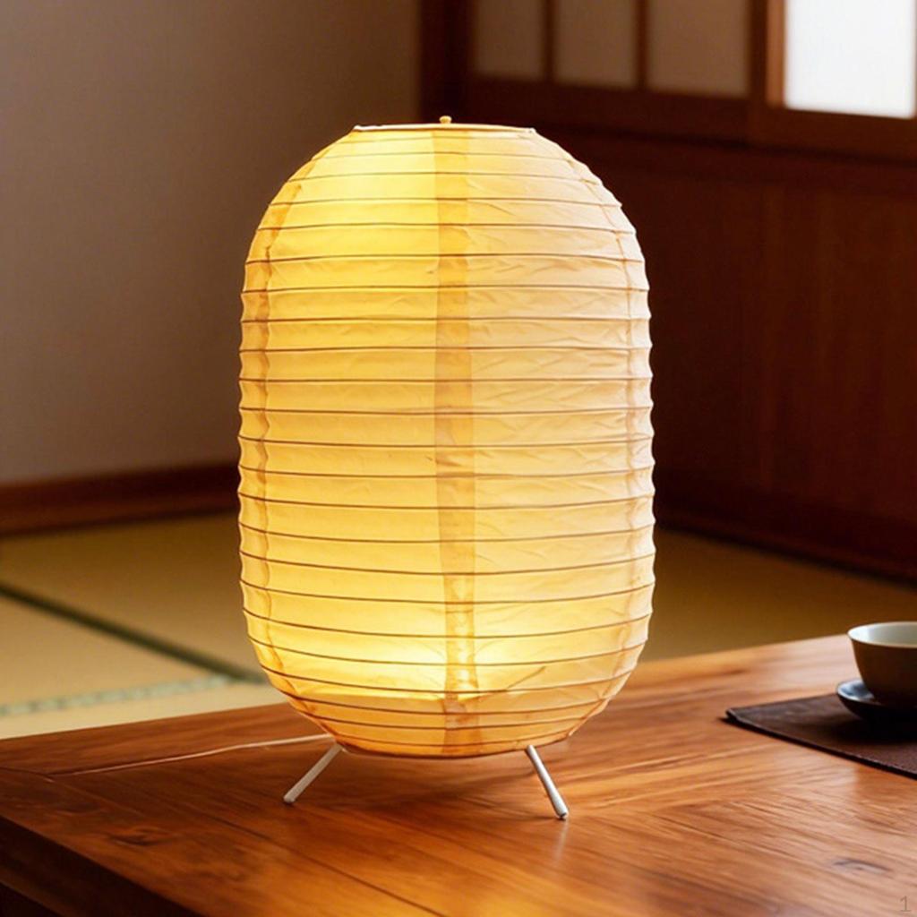 Paper Table Lamp Ambient Lighting Japanese Desk Light Practical for Bedside