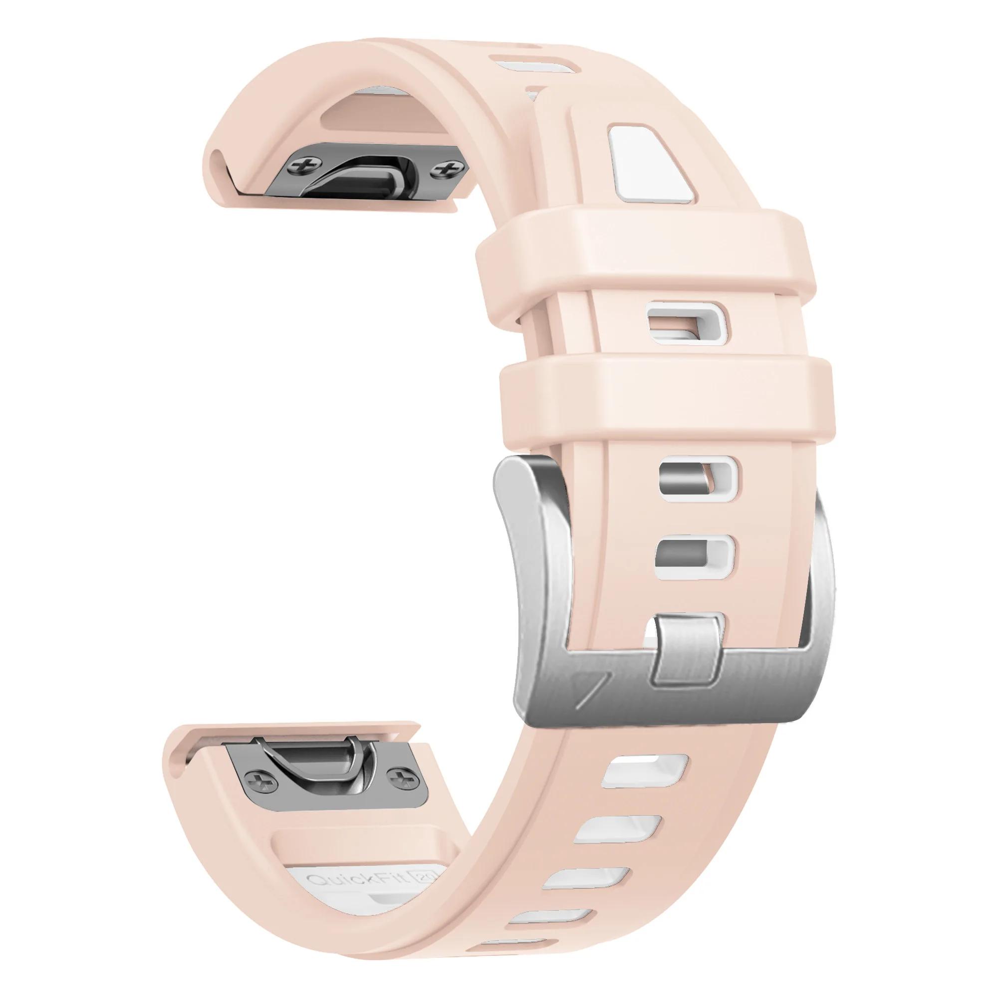 

Fenix 8 43mm Silver Buckle 20mm Watch Band For Garmin Fenix 7S 6S Pro 5S Plus Strap Silicone QuickFit Bracelet Wristbands Correa QuickFit 20mm
