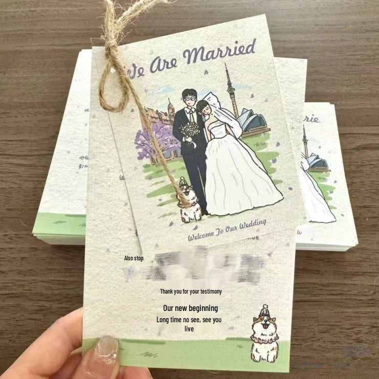 

2025 Personalized Mori Girl Style Wedding Invitation - Xiaohongshu Influencer Inspired ins Style