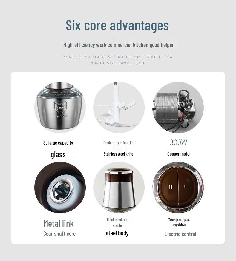 Fully Automatic Electric Meat Grinder & Blender: Multi-functional Kitchen Appliance for Mincing, Chopping, and Baby Food Making