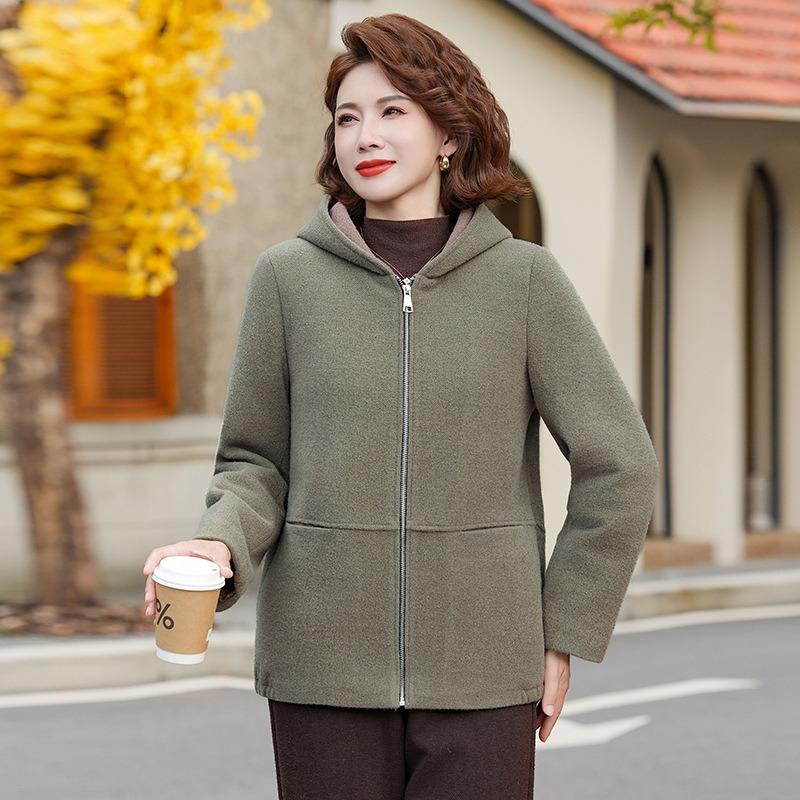 

Aged autumn and winter coat, foreign style top, large size women s clothing, winter casual coat 5XL [Recommended 150-80 kg] армия зеленый