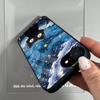 Case for iPhone 16e/17e Anime Black Cat Starry Cloud Print Phone Cover Acrylic Hard Back Shell With Flexible TPU Edge