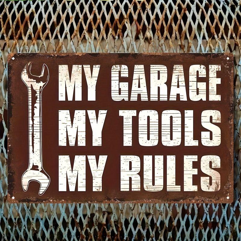 Vintage Garden Tools Metal Painting for Balcony Garage & Garden Decor