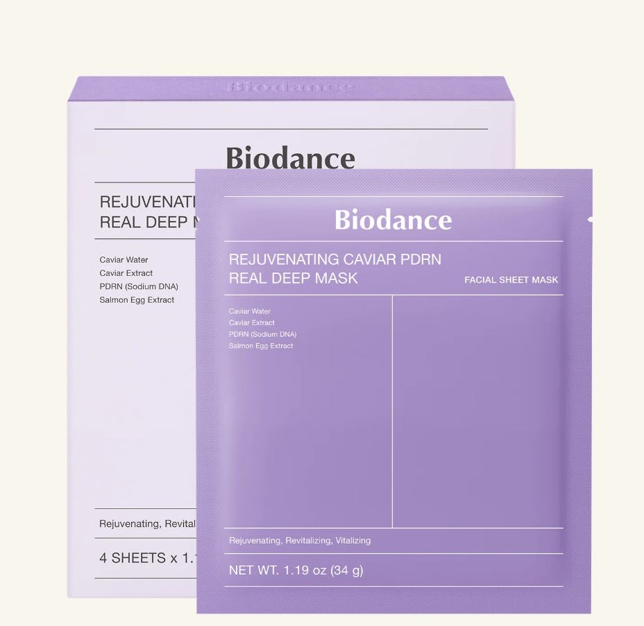 

Biodance Rejuvenating Caviar PDRN Real Deep Mask (4 Sheets) — Intensive Hydration & Youthful Glow Sheet Mask 01EA