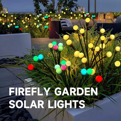 6/8/10 LED Solar Firefly Lights Garden Decoration Lights Outdoor Stake Lawn Lamp Vibrant Terrace Balcony Patio Pathway Decor