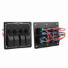 4 Gang Rocker Switch Panel 12‑24V ON Off Toggle Switch Panel IP66 Waterproof with LED Indicator for 