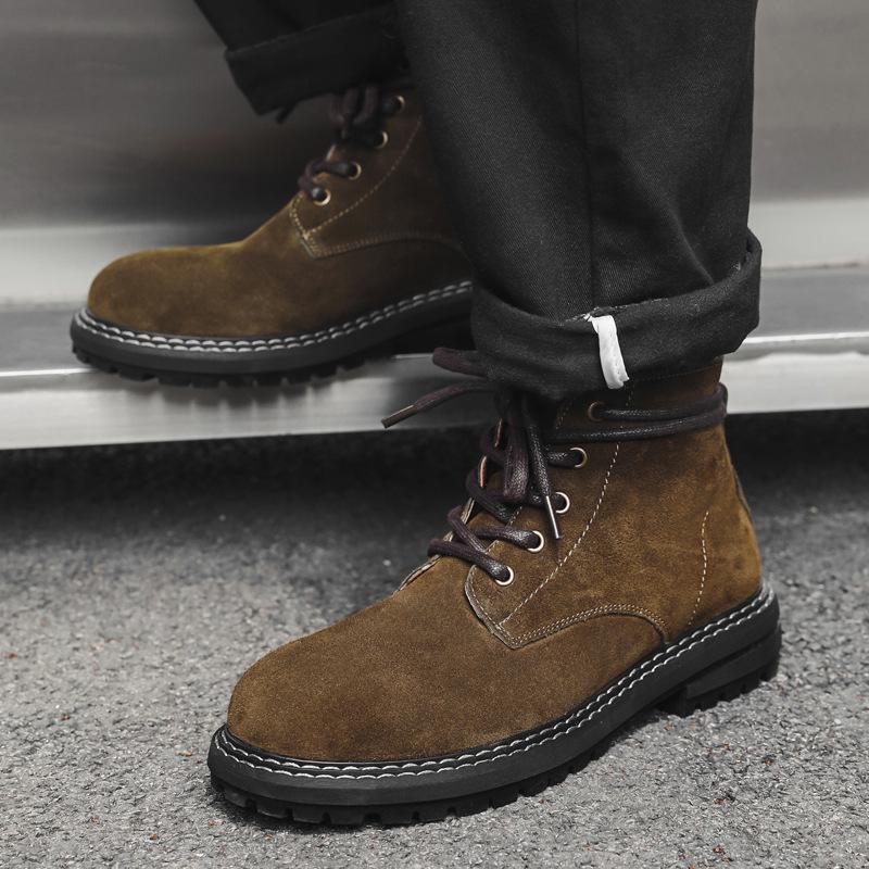 Anti-velvet leather Martin boots men's 2024 new autumn and winter mid-help boots American retro tooling boots 1143-J