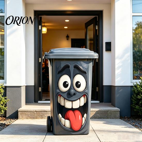 Cartoon Expression Stickers for Garbage Bins Funny Trash Can Sticker, Cute Big Eye Decorative Removable PVC Recycling Adhesive Label, Waterproof Decal