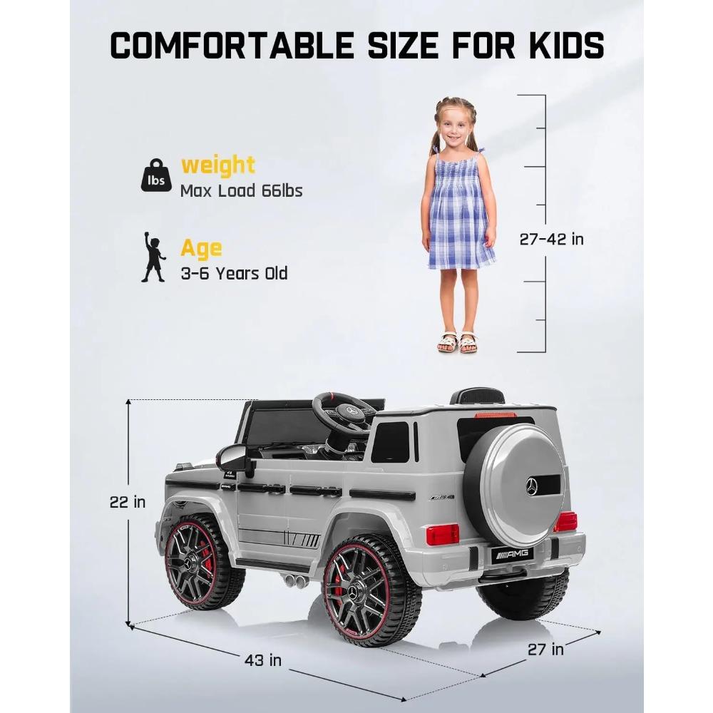 FanttikRide 12V 7Ah Licensed Mercedes-Benz G63 Ride on Car for Kids Ages 3-6, Electric Car Ride on Toys w/Parent Remote, Wireles