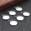20pcs 14mm Inner Size No Fade Stainless Steel Pendant Cameo Cabochon Blank Base Settings DIY Jewelry Making Accessories Findings