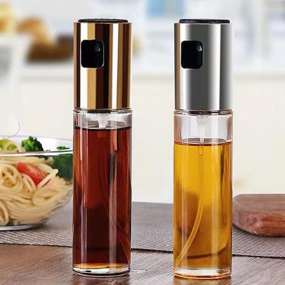 Kitchen Press-type Oil Spray Bottle, Barbecue Glass Seasoning Bottle, Oil Vinegar Soy Sauce Spray Oil Pot Seasoning Bottle