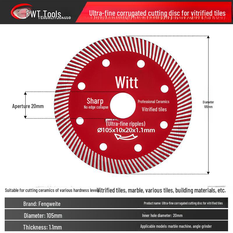 Universal Diamond Blade for Angle Grinder: Cuts Tile, Marble, Ceramic