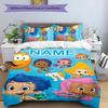 3pcs Bubble Guppies Cover Set - Personalized Name, HD Printed Bedding with 1 Cover and 2 Pillowcases - Perfect for Home Decor, Easy Care