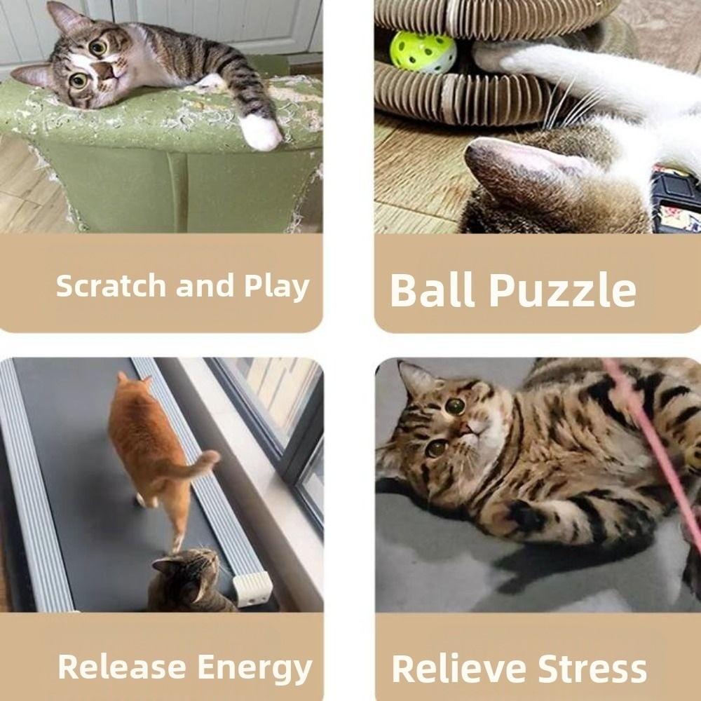 Felt Cat Scratching Posts with Ball Cat Exercise Toy Durable Cat Puzzle Box Kitten