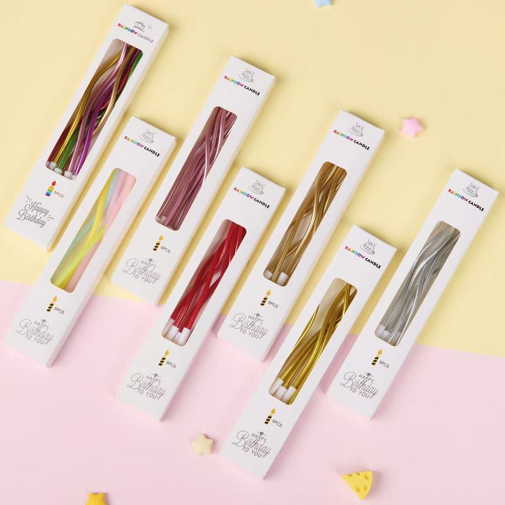 Birthday Thread Candle Cake Curve Curve Candle Ins Style Creative Party Colorful Gold Plated Candle