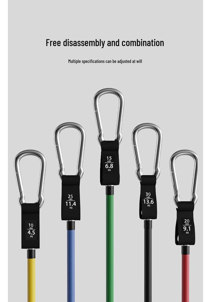 11-Piece TPE Resistance Bands Set with Pulley and Hooks for Home Fitness