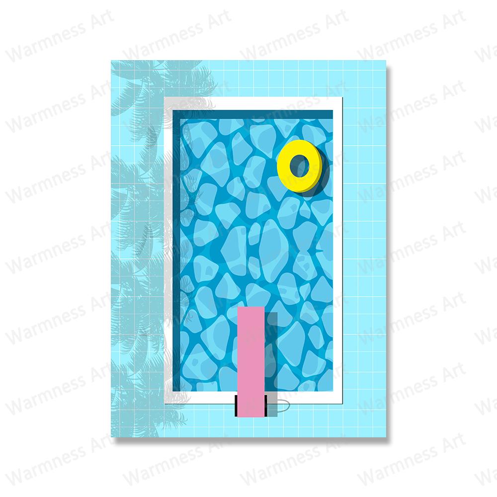 Nordic Abstract Wall Art Pictures Prints People Swimming In A Pool Canvas Painting Woman In Water Posters for Living Room Decor No Frame