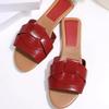 Flat Bottomed Indoor And Outdoor Slippers Cross Solid Color Plus Size Cool Slippers For Women
