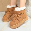 Winter New Snow Boots Plus-size Flat Short Cotton Shoes Women's Plush Thickened To Warm The Snow