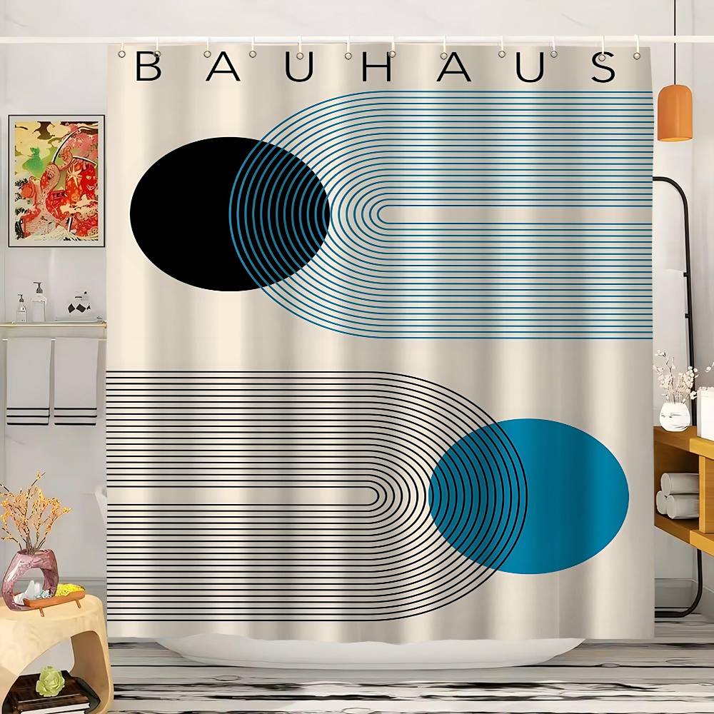 

Modern Art B-BAUHAUS Shower Curtain, Bathroom Decorative Shower Curtain, Waterproof Shower Curtain With Hooks 90x180 cm