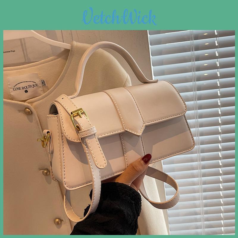 2023 New Pure Color Retro Vintage Delicate Handheld Stylish Embroidery Thread Shoulder Crossbody Square Bag