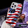 USA America Flag White Translucent MagSafe Mobile Phone Case for iPhone 17 16 15 14 13 12 11 X XR XS Air Pro Max Plus Cover