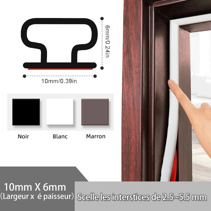 Self-adhesive D-white Door/window Sealing Strip 6 M - Thermal and Acoustic Insulation