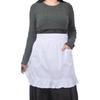Love Potato 100% Cotton 2 Pockets Waist Apron Kitchen Cooking Restaurant Bistro Half Aprons for Girl Woman, White